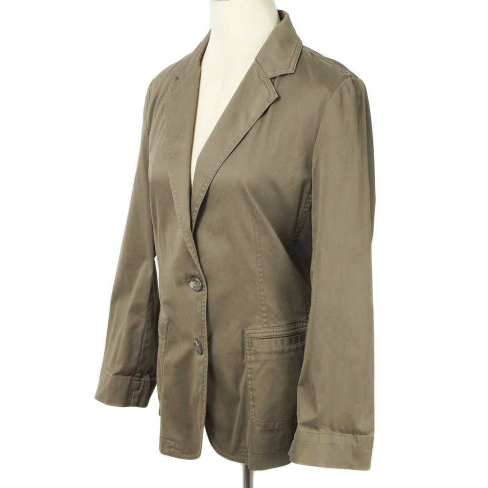 J. JILL Green Teak Stretch 2 Button Blazer Jacket NWT Size M - Picture 2 of 4